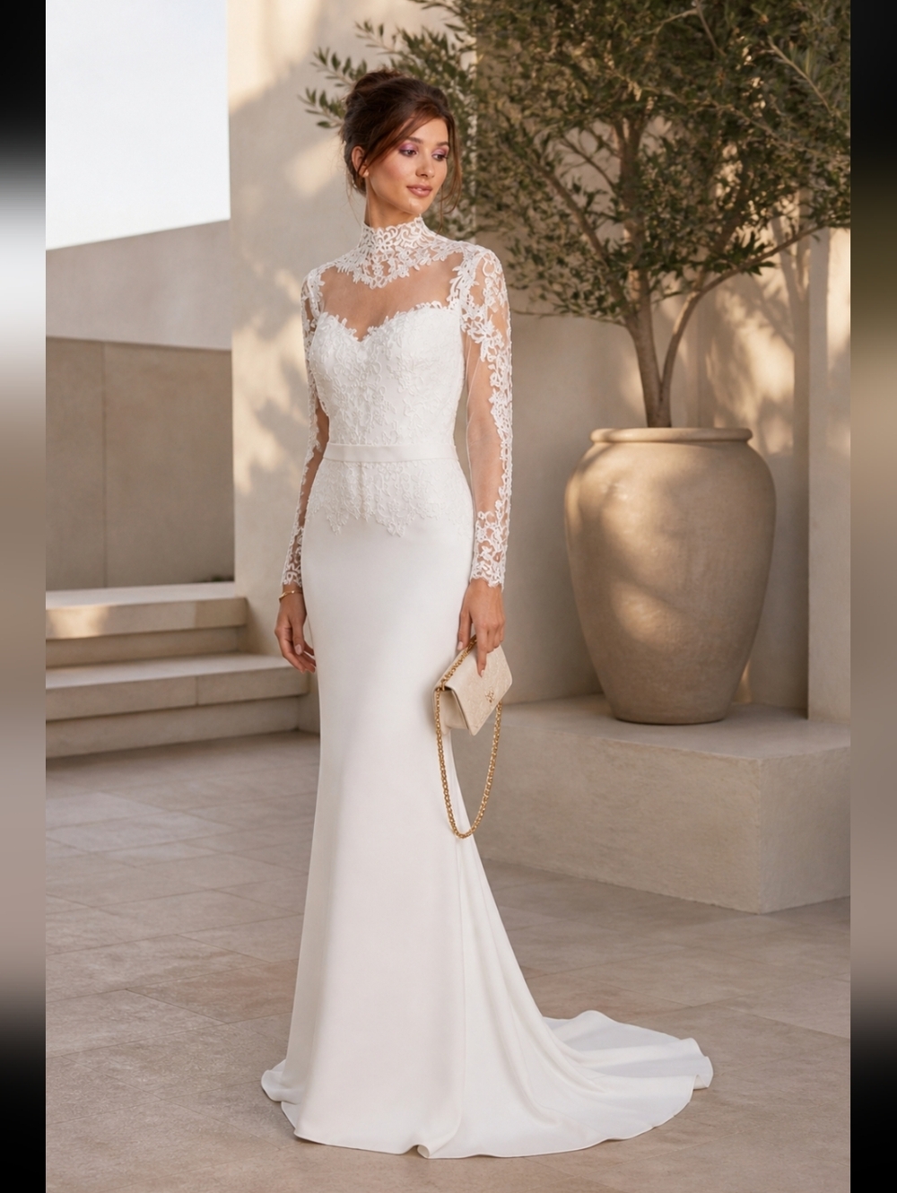 TADASHI SHOJI PRESCOTT FULL ILLUSION WEDDING GOWN